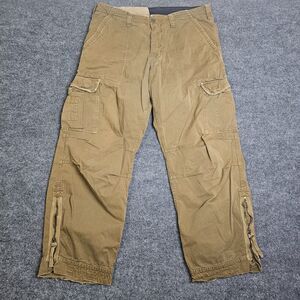 PLAYED IN HEAVEN Cargo Mens Trousers Khaki Straight W36 L32 Baggy Y2K 90s Rugby